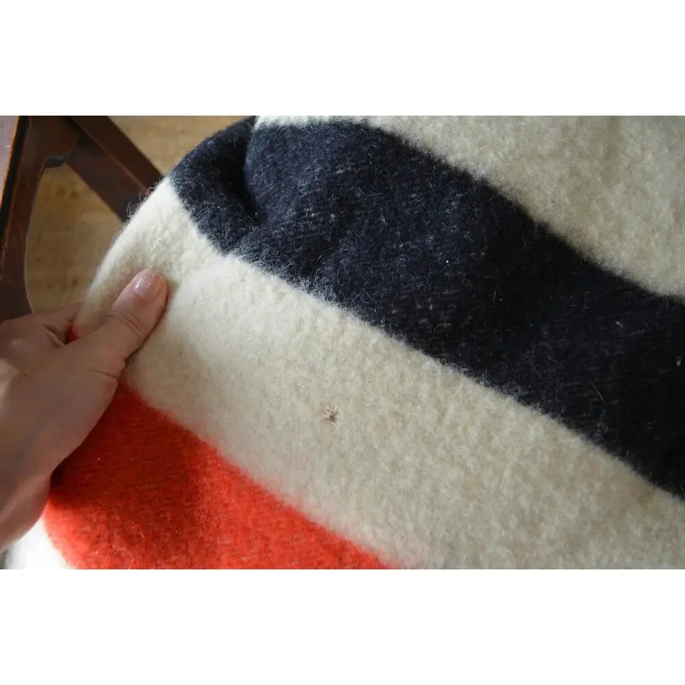 Vintage Wool Striped Multicolor Camp Blanket